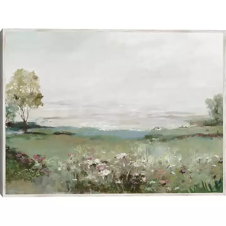 Best Green Prairie Field Framed Canvas Art Print Canvas Art