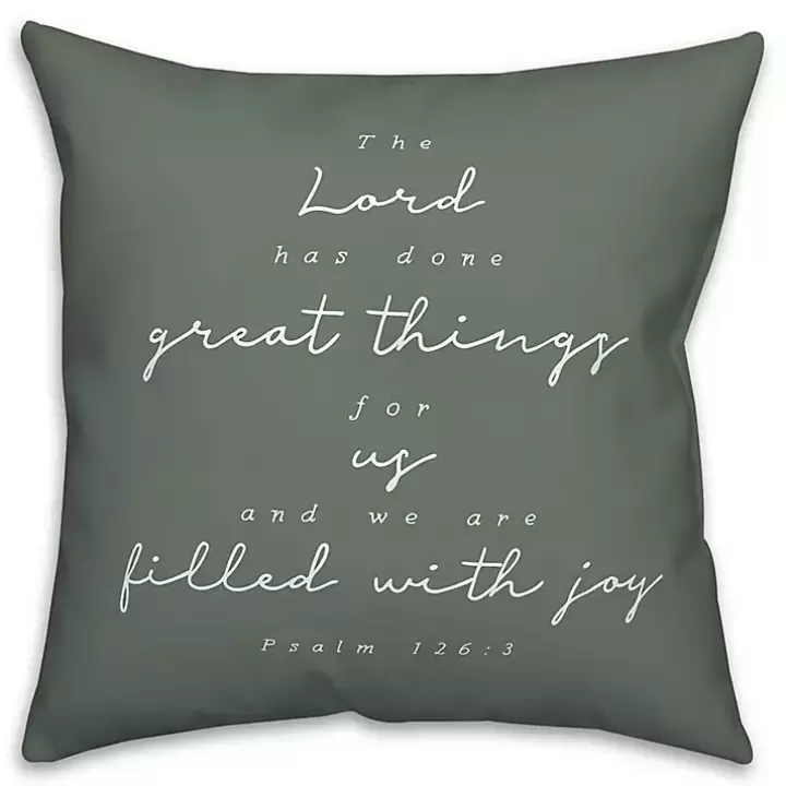 Clearance Psalm 126:3 Indoor/Outdoor Pillow Outdoor Cushions & Pillows