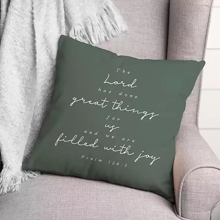 Clearance Psalm 126:3 Indoor/Outdoor Pillow Outdoor Cushions & Pillows