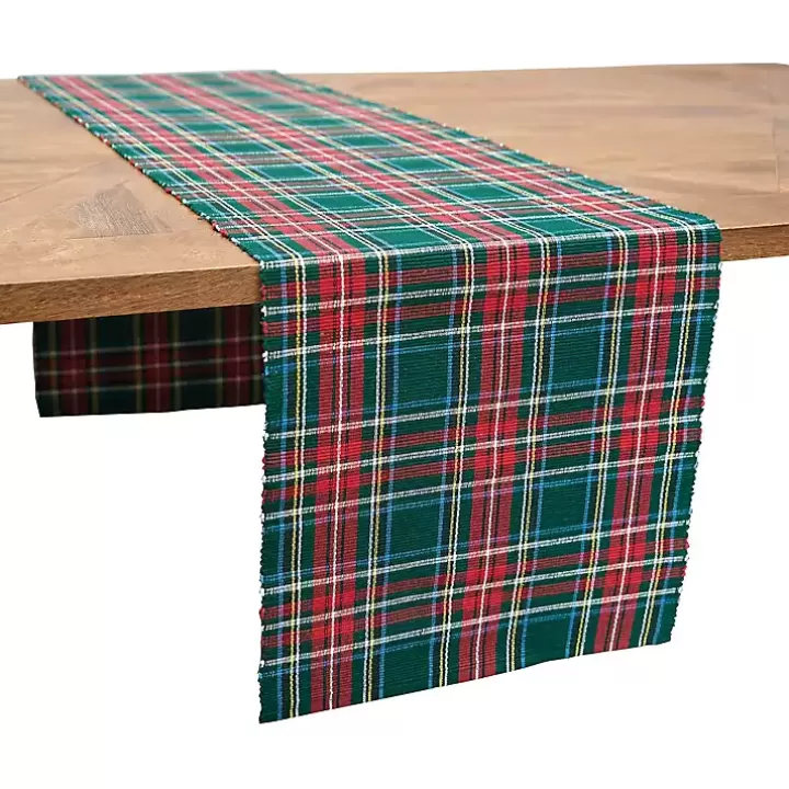 Cheap Red Jewel Plaid Christmas Table Runner Table Linens