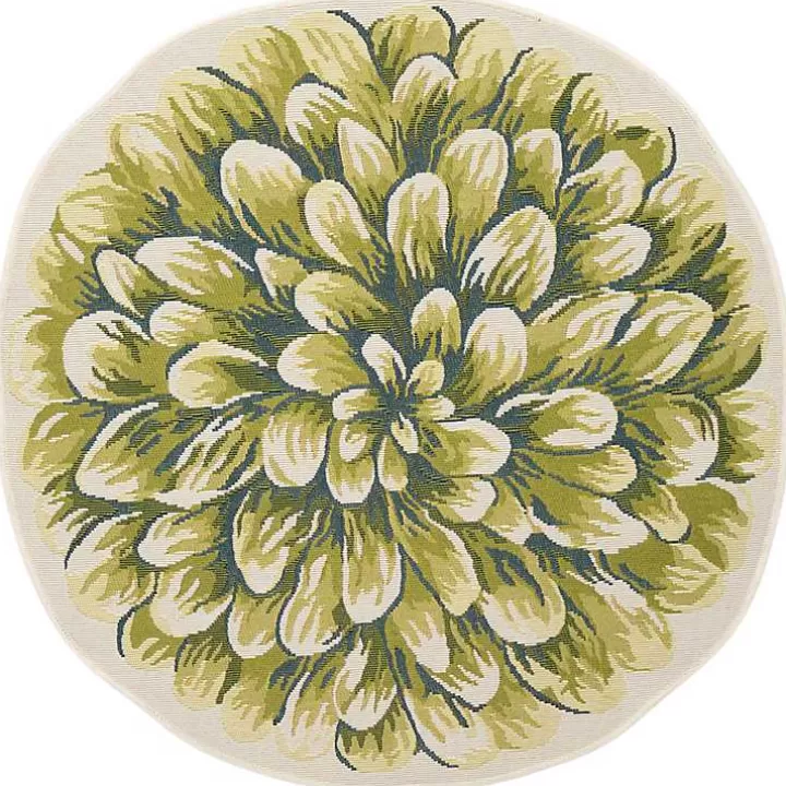 Store Round Floral Bloom Indoor/Outdoor Rug, 3x3 Outdoor Rugs
