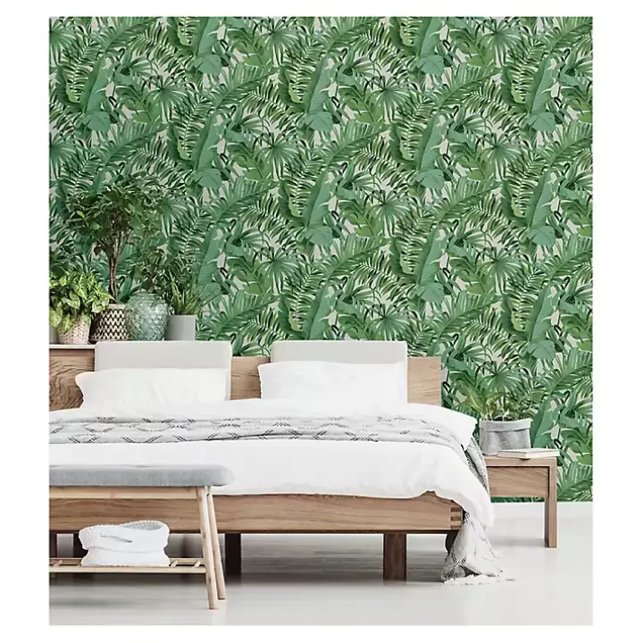 Hot Tropical Leaves Peel & Stick Wallpaper Wall Murals & Wallpaper