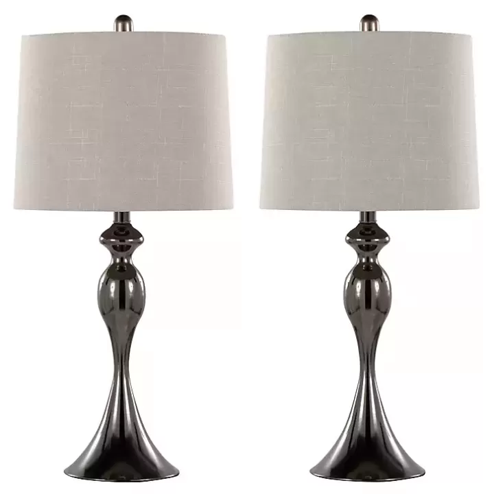 Outlet Gunmetal Ashland Table Lamps, Set of 2 Table Lamps