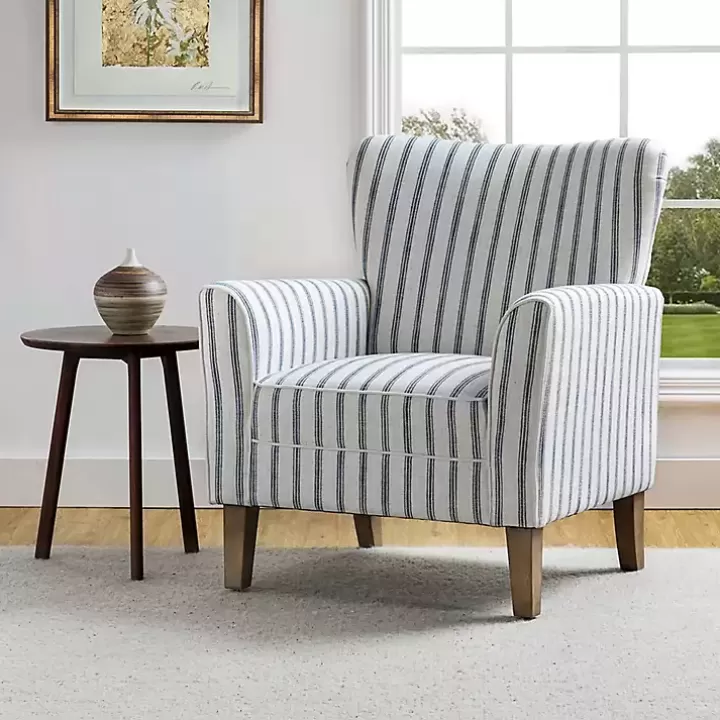 Flash Sale Gustaf Navy Striped Armchair Accent Chairs