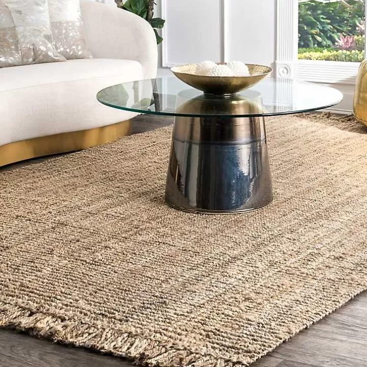 Clearance Hand Woven Chunky Loop Jute Caspar Area Rug, 4x6 Area Rugs