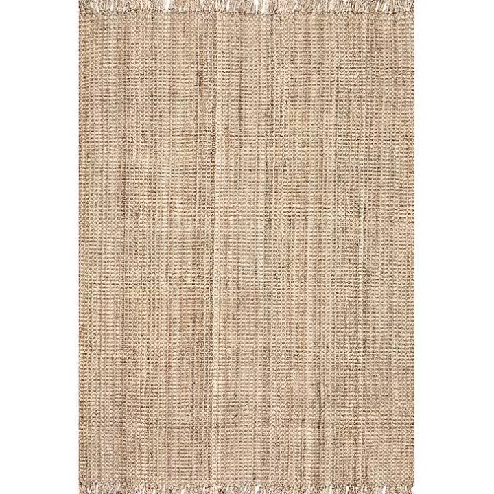 Discount Hand Woven Looped Natural Jute Area Rug, 9x12 Area Rugs