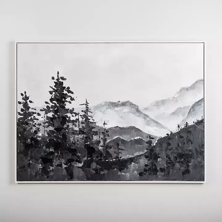 Hot Handpainted Mountain Scene Framed Art Framed Art