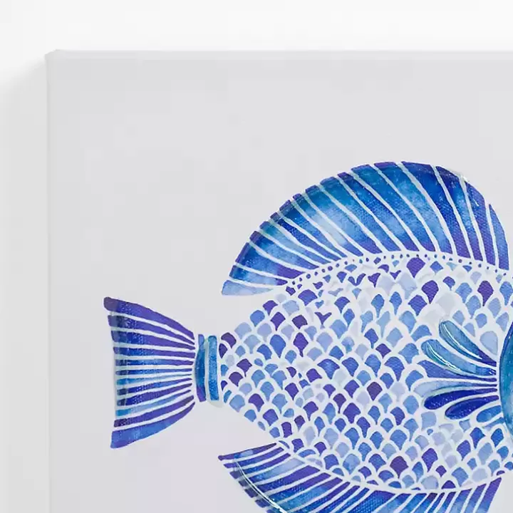 Online Happy Blue Fish Canvas Art Prints, Set of 2 Canvas Art