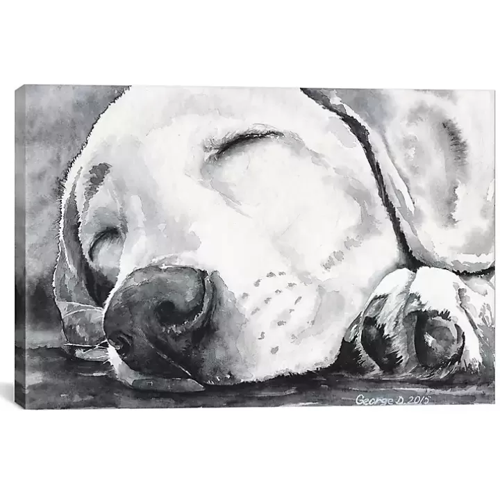 Sale Happy Dreams Dog Giclee Canvas Art Print, 26x18 Canvas Art