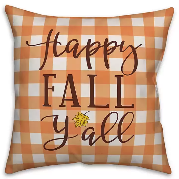 Flash Sale Happy Fall Y'all Double Sided Outdoor Pillow Outdoor Cushions & Pillows