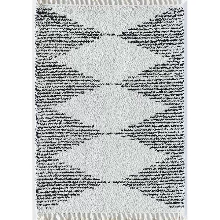 Discount Heath Black and White Moon Area Rug, 8x10 Area Rugs