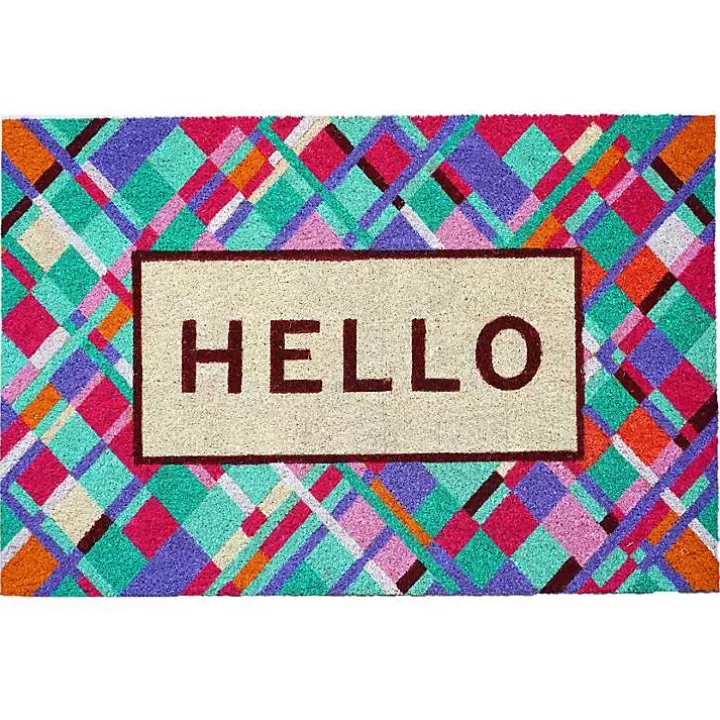 Shop Hello Colorful Diamond Doormat Doormats