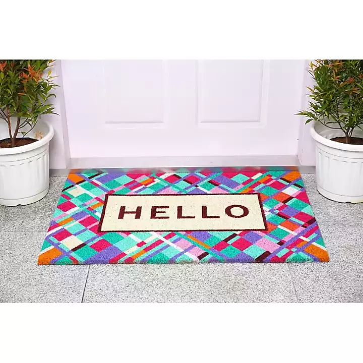 Shop Hello Colorful Diamond Doormat Doormats