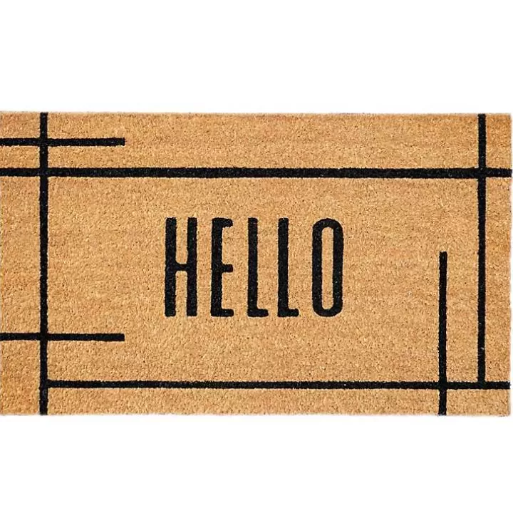 Clearance Hello Natural Linear Doormat Doormats