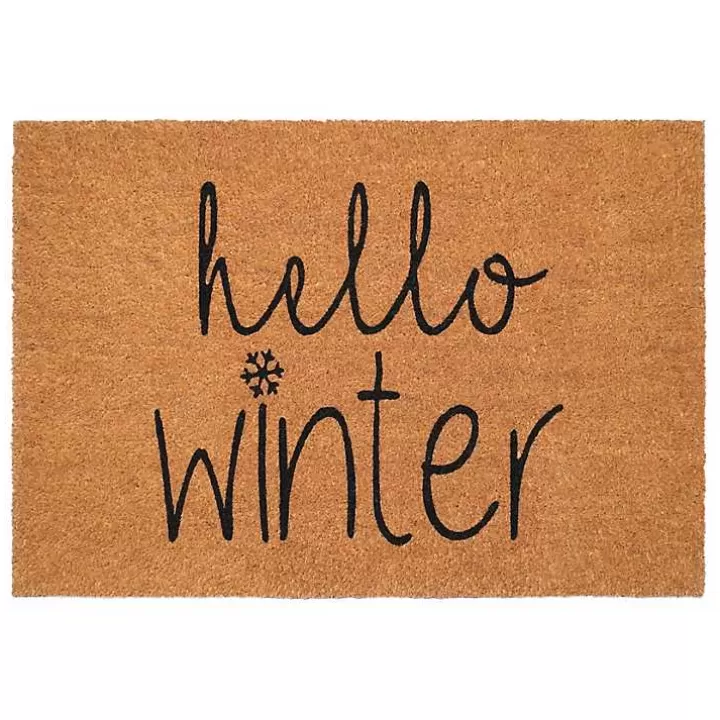 Cheap Hello Winter Coir Doormat Doormats