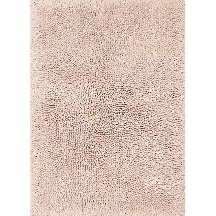 Discount High Pile Blush Cotton Non-Skid Classic Bath Mat Bathroom Rugs