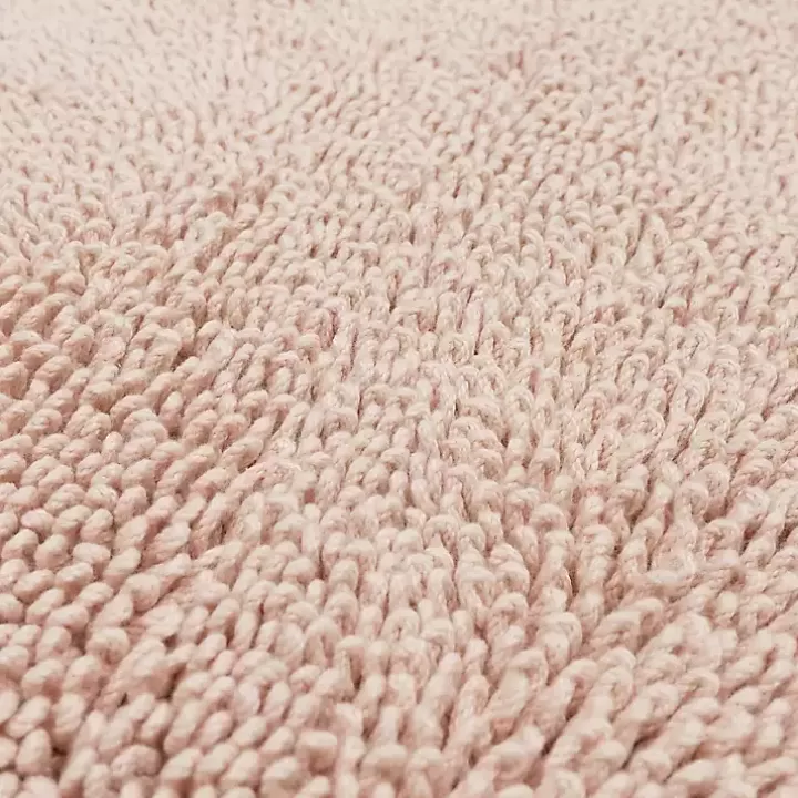 Discount High Pile Blush Cotton Non-Skid Classic Bath Mat Bathroom Rugs