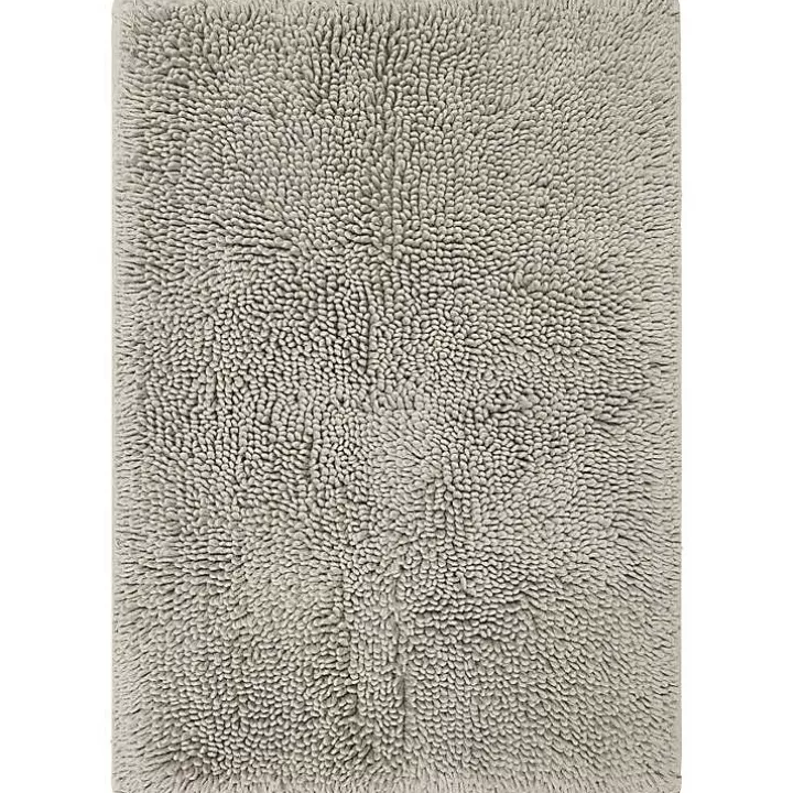 New High Pile Silver Cotton Non-Skid Classic Bath Mat Bathroom Rugs