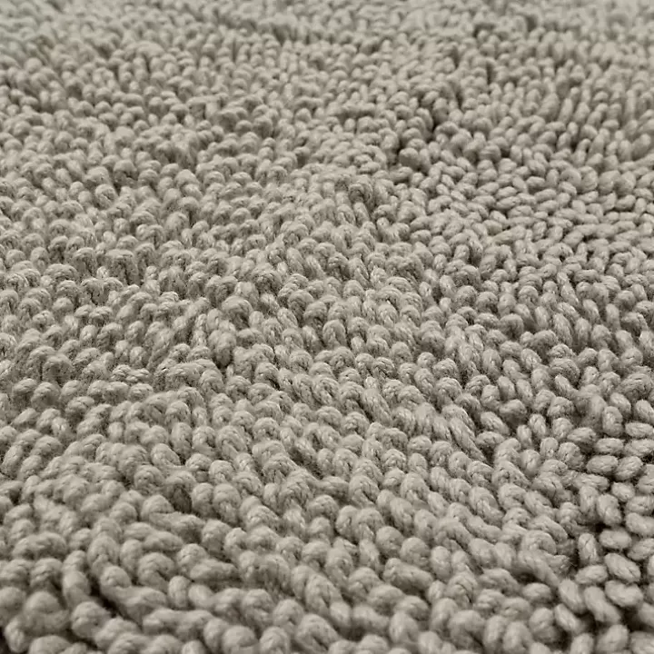New High Pile Silver Cotton Non-Skid Classic Bath Mat Bathroom Rugs