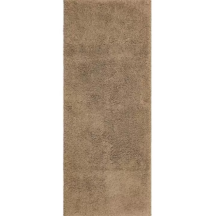 Best High Pile Taupe Cotton Non-Skid Classic Bath Mat Bathroom Rugs