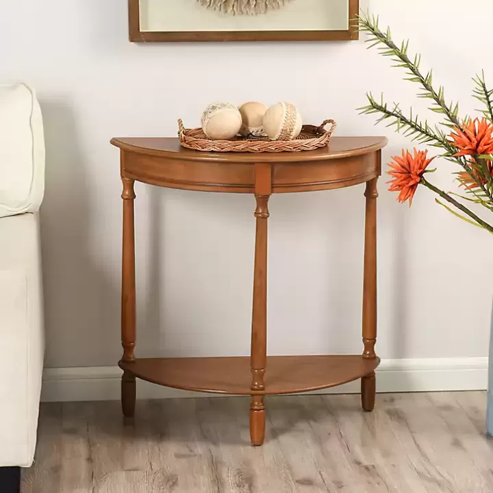 Best Sale Honey Half Moon Tinslee Console Table Console Tables