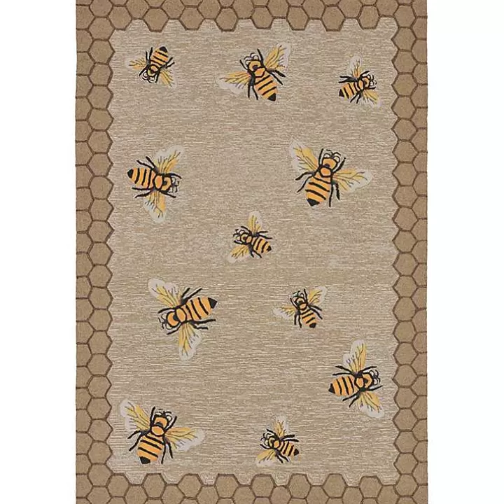 Best Sale Honeycomb Bees Outdoor Area Rug, 5x7 Outdoor Rugs