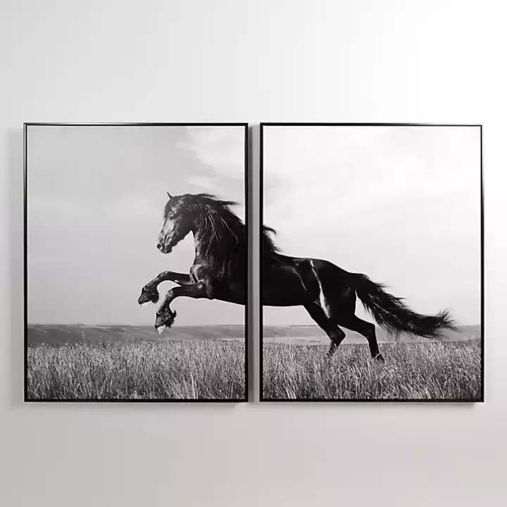 Sale Horse Diptych Framed Canvas Art Prints, Set of 2 Canvas Art