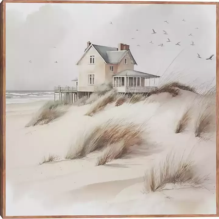 Store House on the Dunes Framed Canvas Art Print Canvas Art