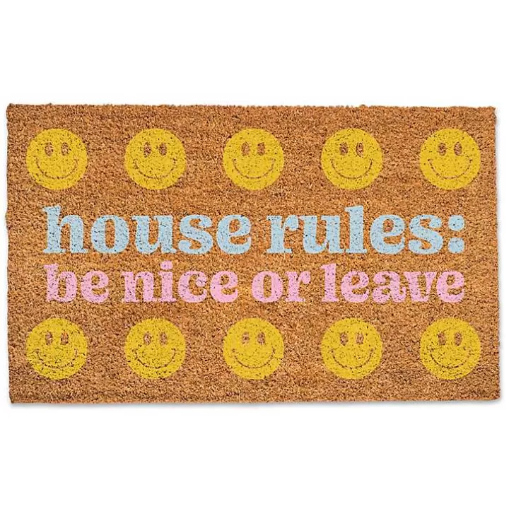 New House Rules: Be Nice or Leave Coir Doormat Doormats