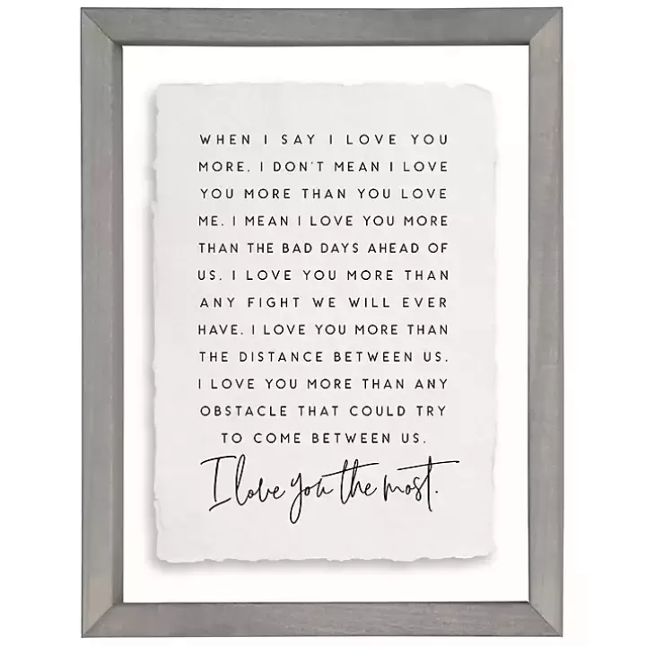 Sale I Love You Most Framed Wall Plaque Wall Quotes & Signs