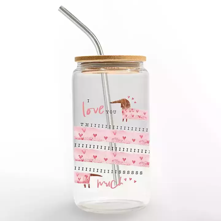 Shop I Love You Thiiiiis Much Glass Tumbler Glassware & Drinkware