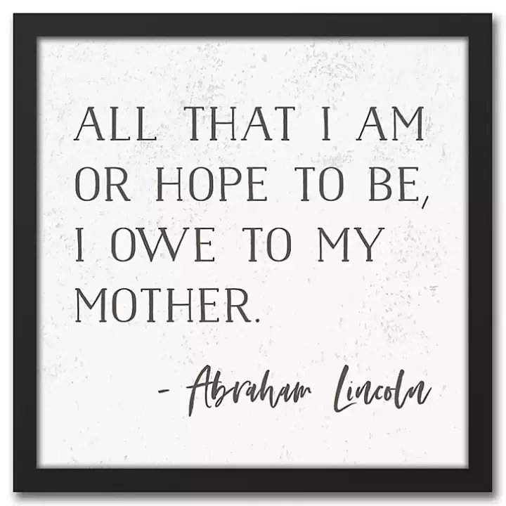 Online I Owe to My Mother Framed Canvas Art Print Wall Quotes & Signs