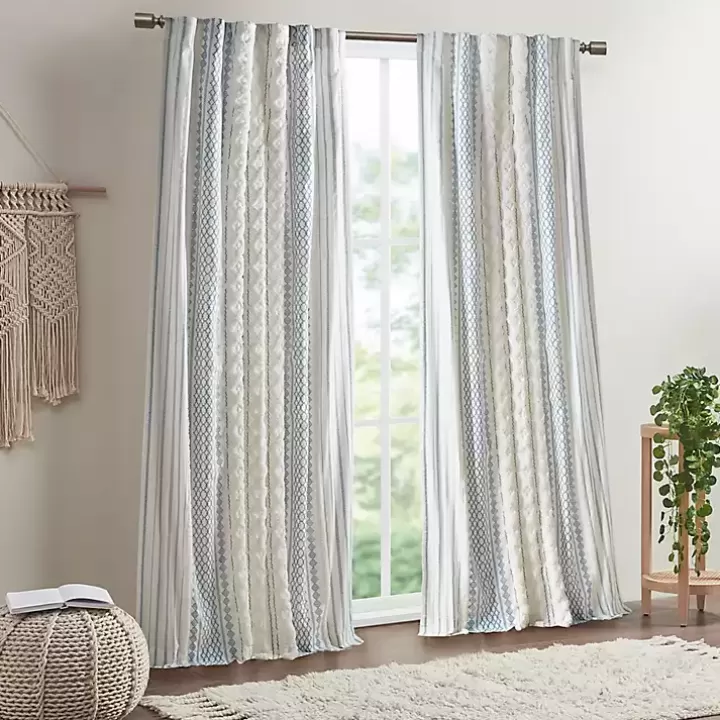 Outlet Imani Chenille Stripe Curtain Panel, 95 in. Curtains & Drapes