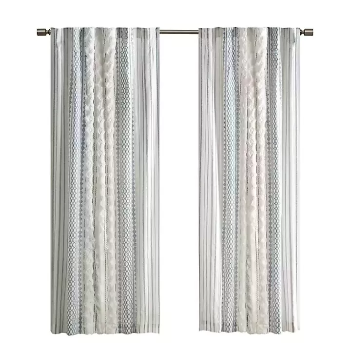 Outlet Imani Chenille Stripe Curtain Panel, 95 in. Curtains & Drapes