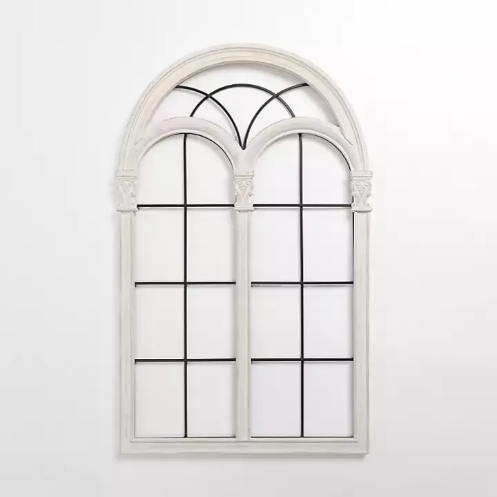 Best Imogen White Arched Windowpane Wall Plaque Wall Plaques