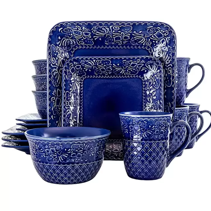 Discount Indigo Lotus Square 16-pc. Dinnerware Set Dinnerware