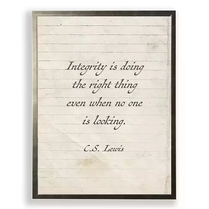 Online Integrity is Doing the Right Thing Wall Plaque Wall Quotes & Signs