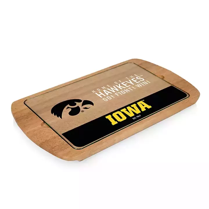 Best Iowa Hawkeyes Wood and Glass Serving Board Serving & Entertaining