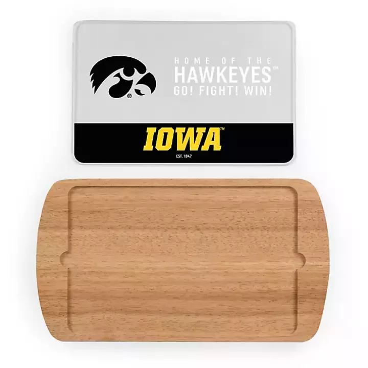 Best Iowa Hawkeyes Wood and Glass Serving Board Serving & Entertaining