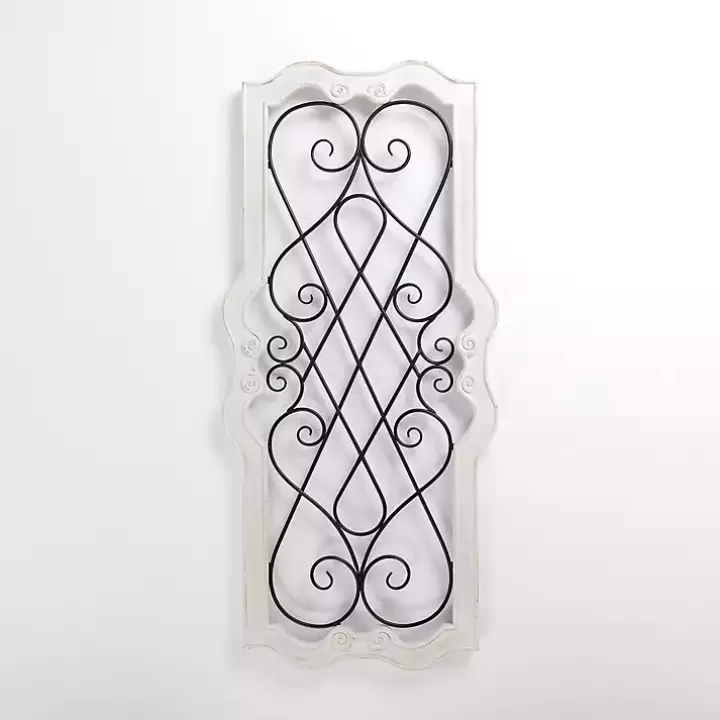 Online Isabel White Wood and Metal Wall Plaque Wall Plaques