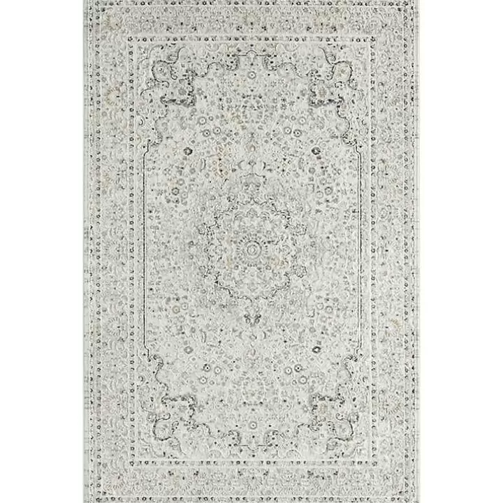 Discount Isabella Gray and Ivory Area Rug, 5x7 Area Rugs