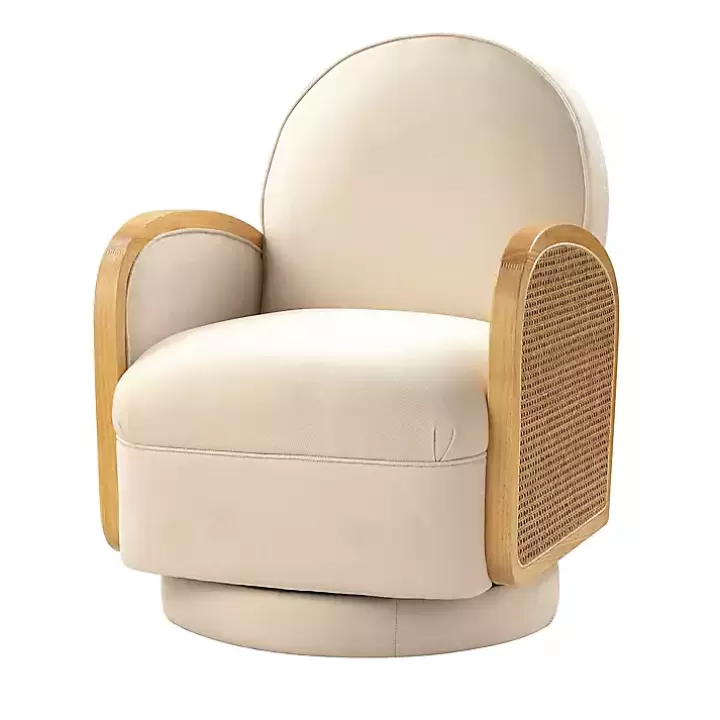 Hot & Natural Rattan Swivel Accent Chair Accent Chairs