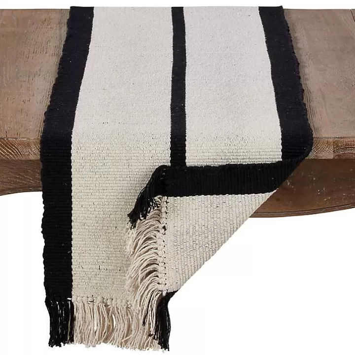 Best Ivory and Black Heavy Rug Table Runner Table Linens