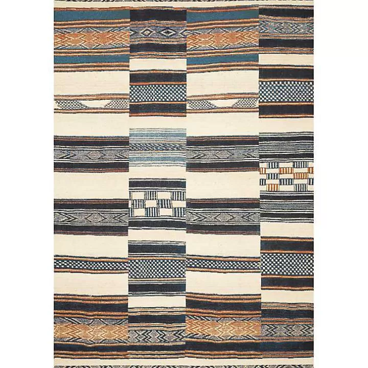 Store Ivory and Multicolored Tribal Outdoor Rug, 6x9 Outdoor Rugs