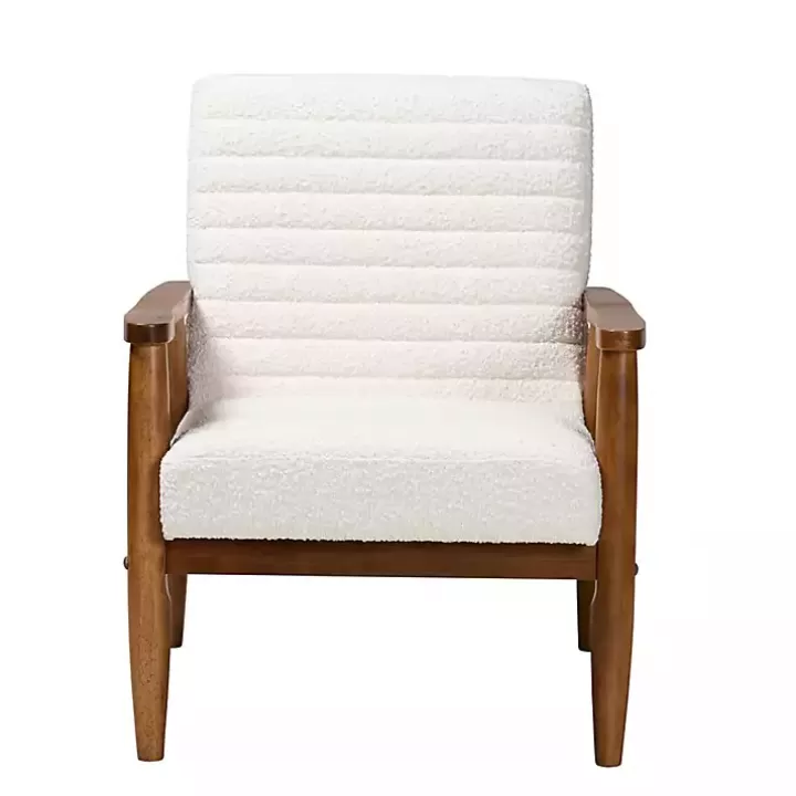 Fashion Boucle & Wood Frame Accent Chair Accent Chairs