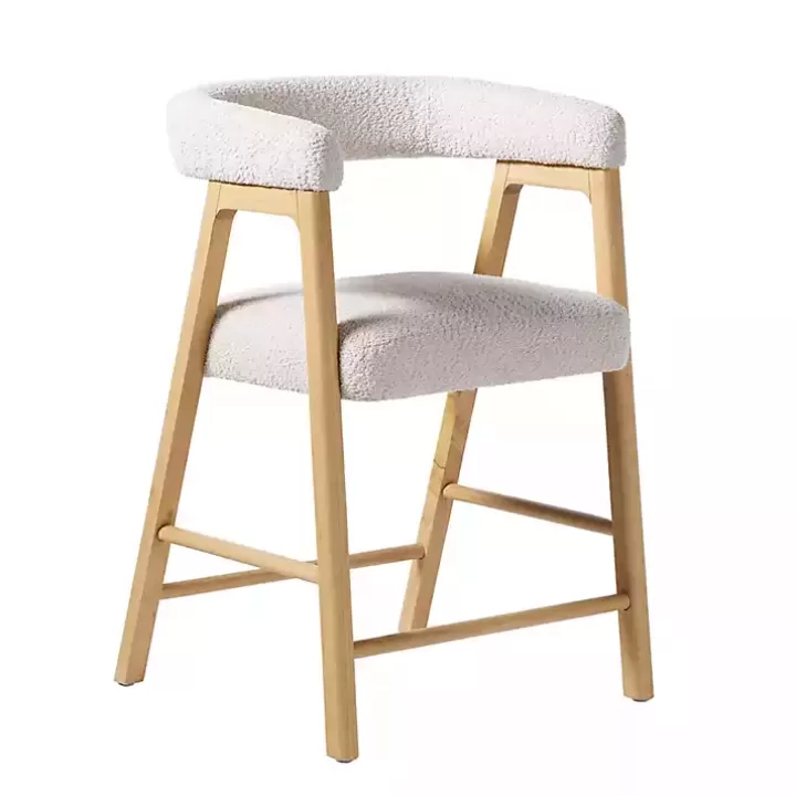 Shop Boucle Curved Back Ezra Counter Stool Bar Stools & Counter Height Stools