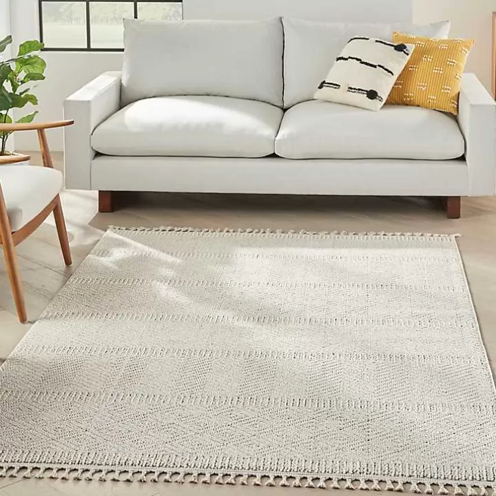 Hot Chevron Diamond Tasseled Area Rug, 5x7 Area Rugs