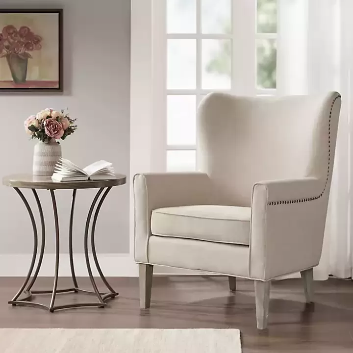 Clearance Curved Wingback Accent Chair Accent Chairs