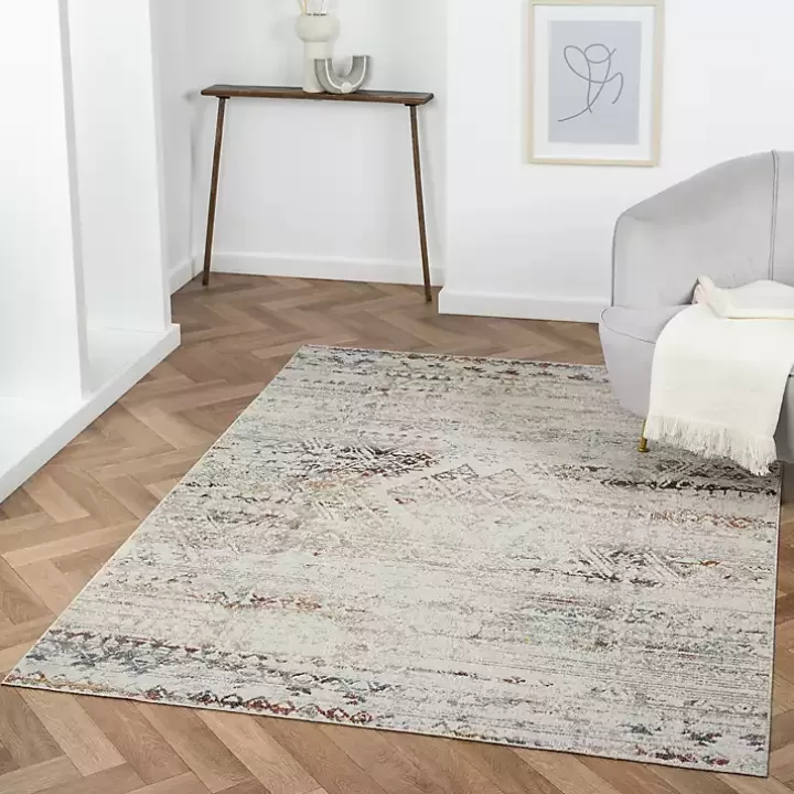 Online Distressed Medallion Washable Area Rug, 7x9 Area Rugs