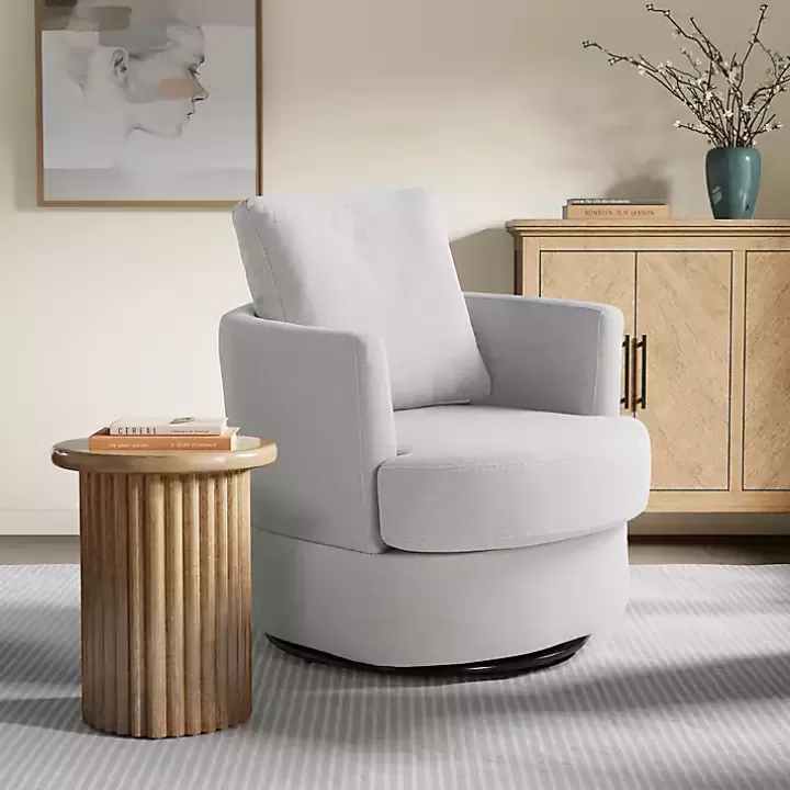 Sale Ivory Elmhurst Swivel Accent Chair Accent Chairs